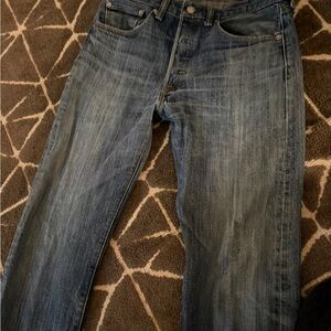 Levis 501 button up Classic Blue Denim Jeans 32x34